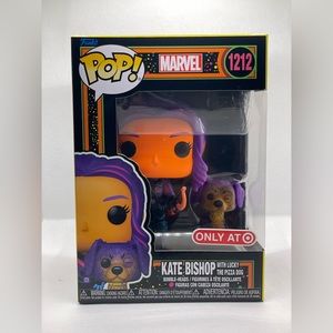Funko Pop Kate Bishop with Lucky The Pizza Dog #1212 Marvel Black Light Figure